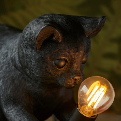Table Lamp Kitten Design Resin With Inline Switch