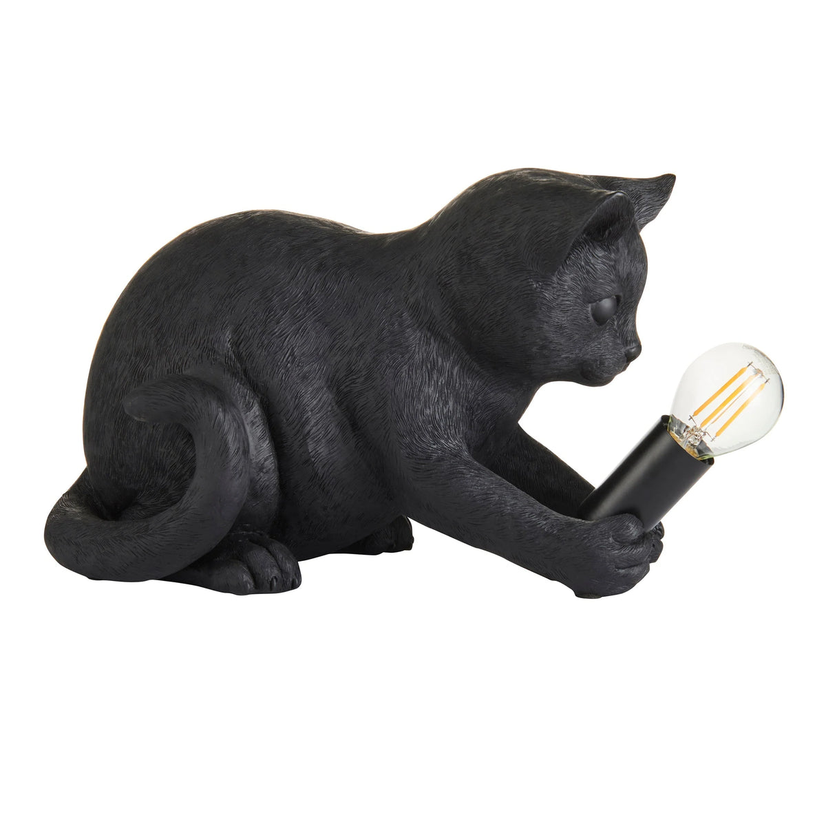 Table Lamp Kitten Design Resin With Inline Switch