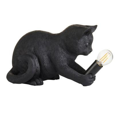 Table Lamp Kitten Design Resin With Inline Switch