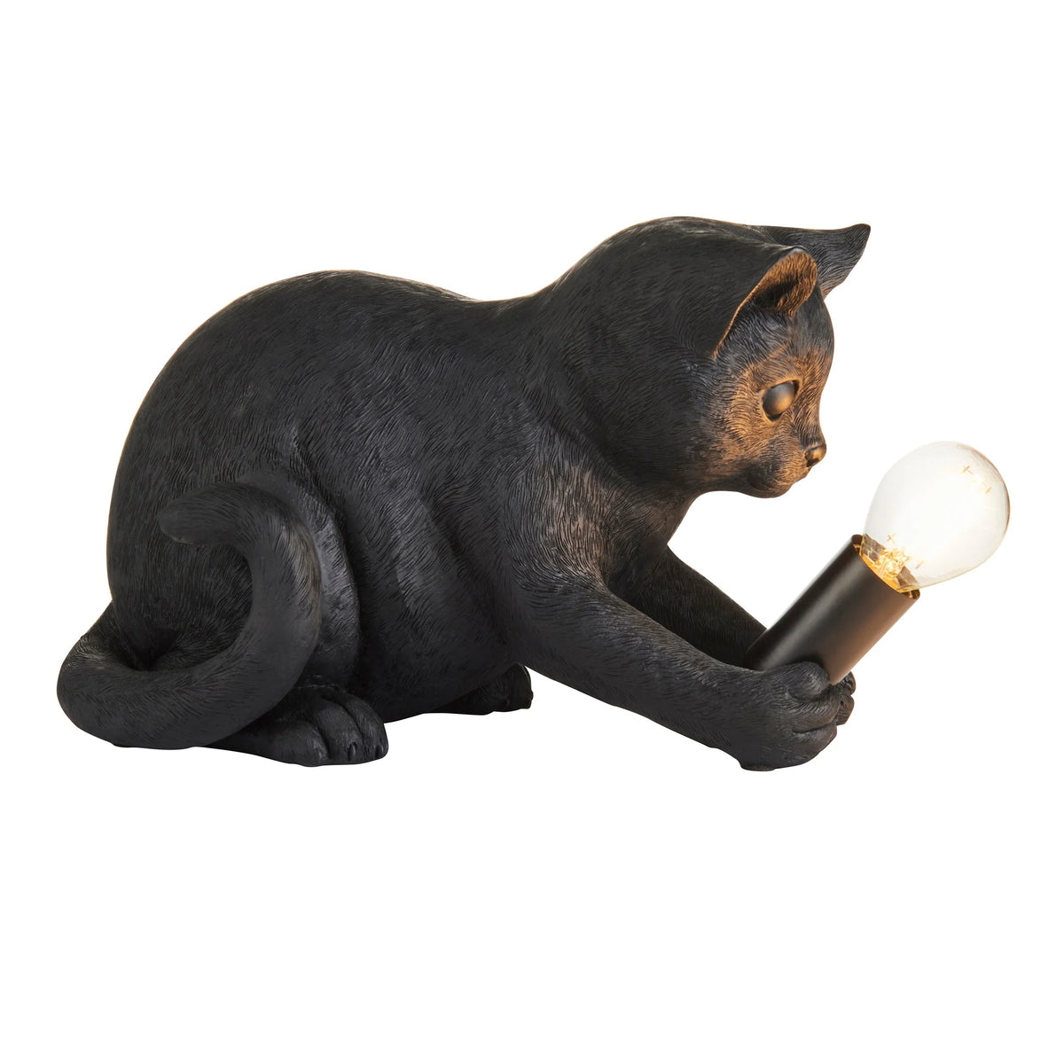 Table Lamp Kitten Design Resin With Inline Switch