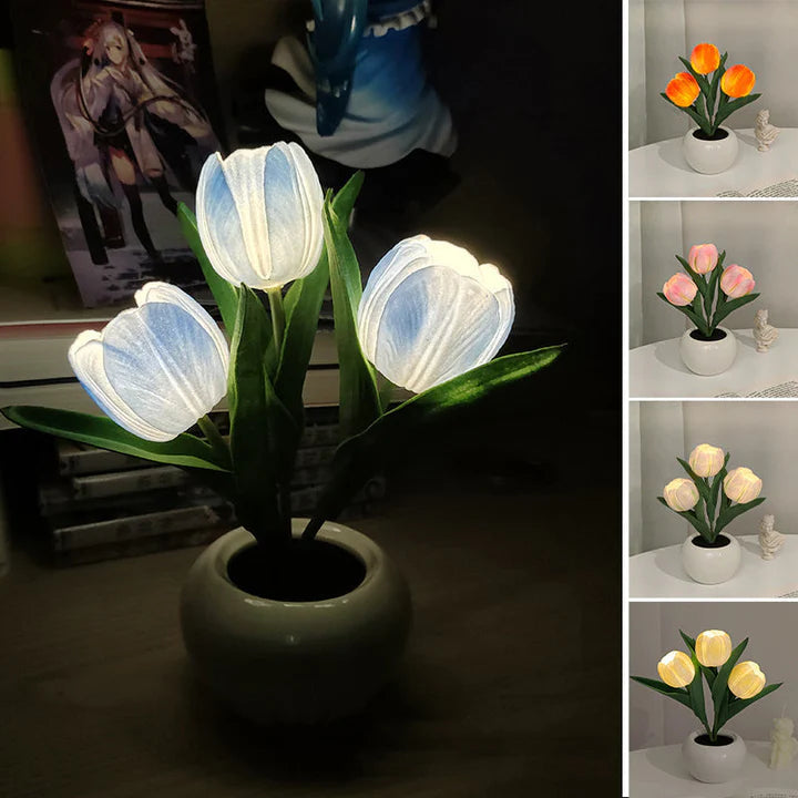 Table Lamp Lifelike Tulip USB-Powered Warm LED