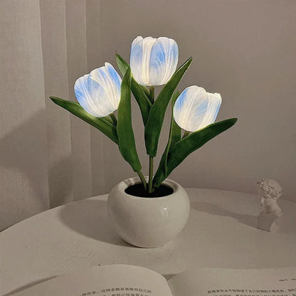Table Lamp Lifelike Tulip USB-Powered Warm LED
