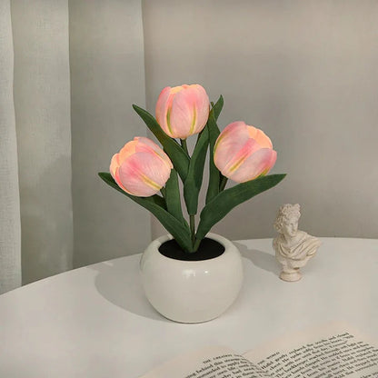 Table Lamp Lifelike Tulip USB-Powered Warm LED