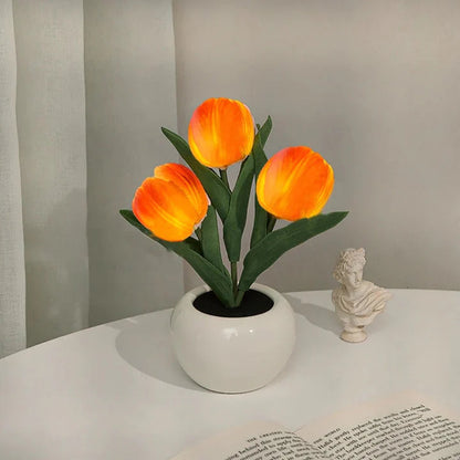 Table Lamp Lifelike Tulip USB-Powered Warm LED