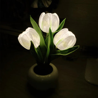 Table Lamp Lifelike Tulip USB-Powered Warm LED