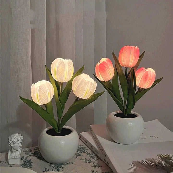 Table Lamp Lifelike Tulip USB-Powered Warm LED
