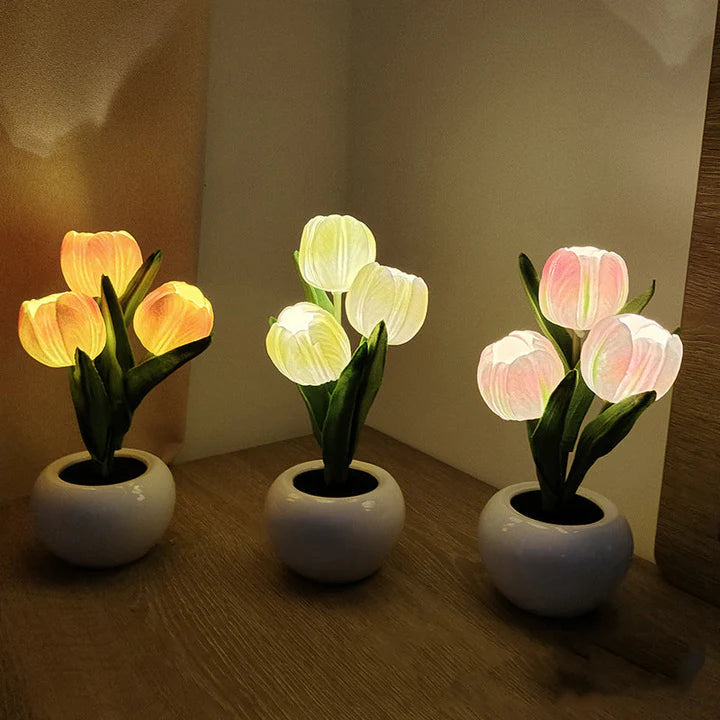 Table Lamp Lifelike Tulip USB-Powered Warm LED