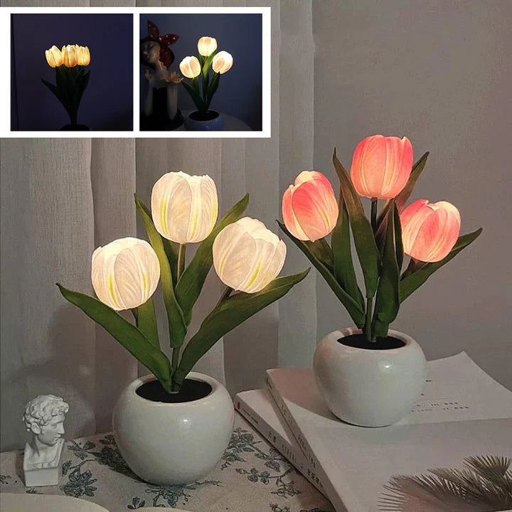 Table Lamp Lifelike Tulip USB-Powered Warm LED