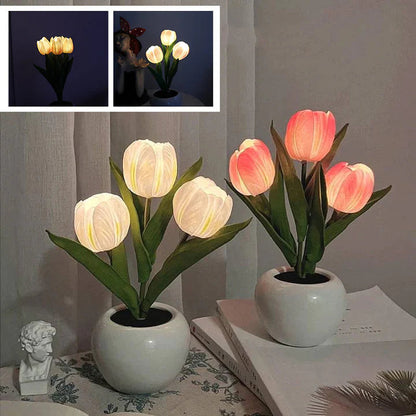 Table Lamp Lifelike Tulip USB-Powered Warm LED