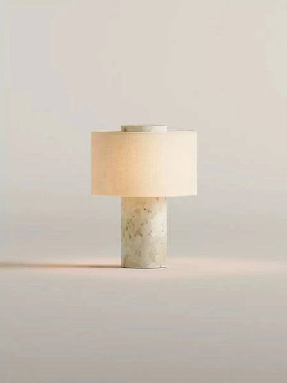 Table Lamp Marble Base Rechargeable Touch Control Linen Shade