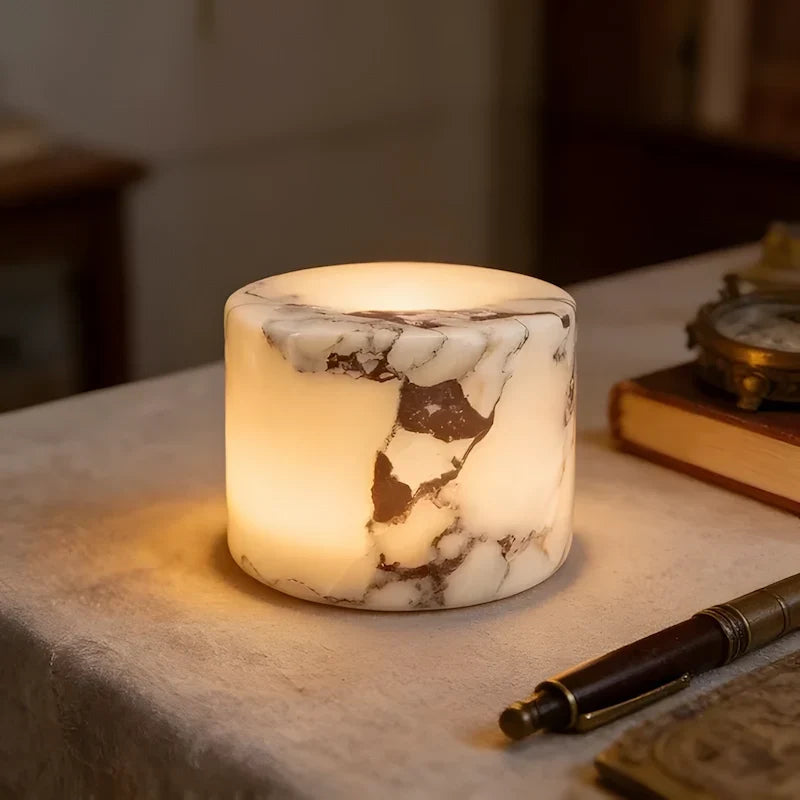 Table Lamp Marble Design Cordless Rechargeable Touch Control