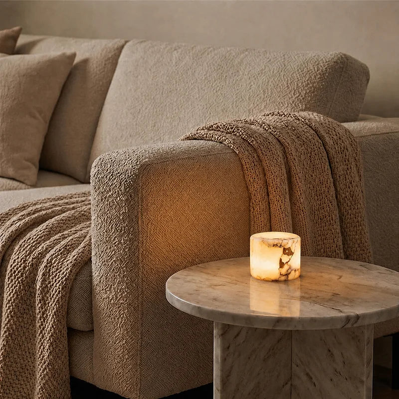 Table Lamp Marble Design Cordless Rechargeable Touch Control