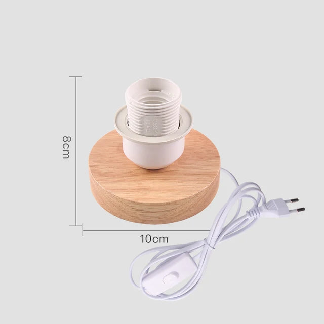 Table Lamp Natural Wood Warm LED Bulb Included