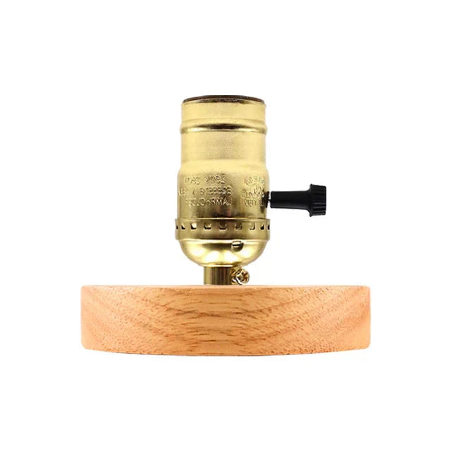 Table Lamp Natural Wood Warm LED Bulb Included