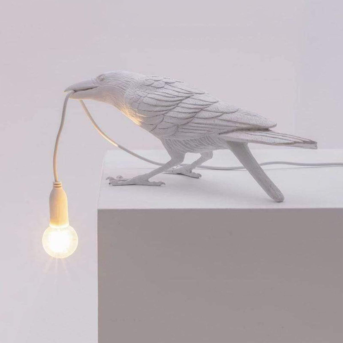 Table Lamp Raven Sculpture Warm Ambient Light