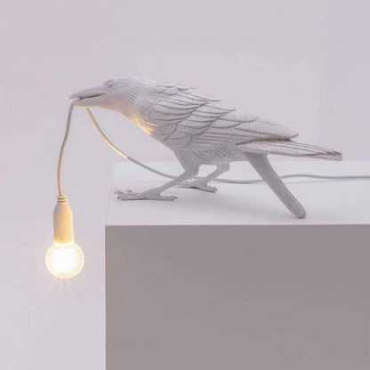 Table Lamp Raven Sculpture Warm Ambient Light