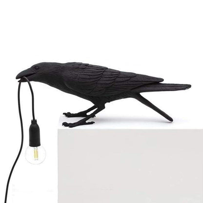 Table Lamp Raven Sculpture Warm Ambient Light