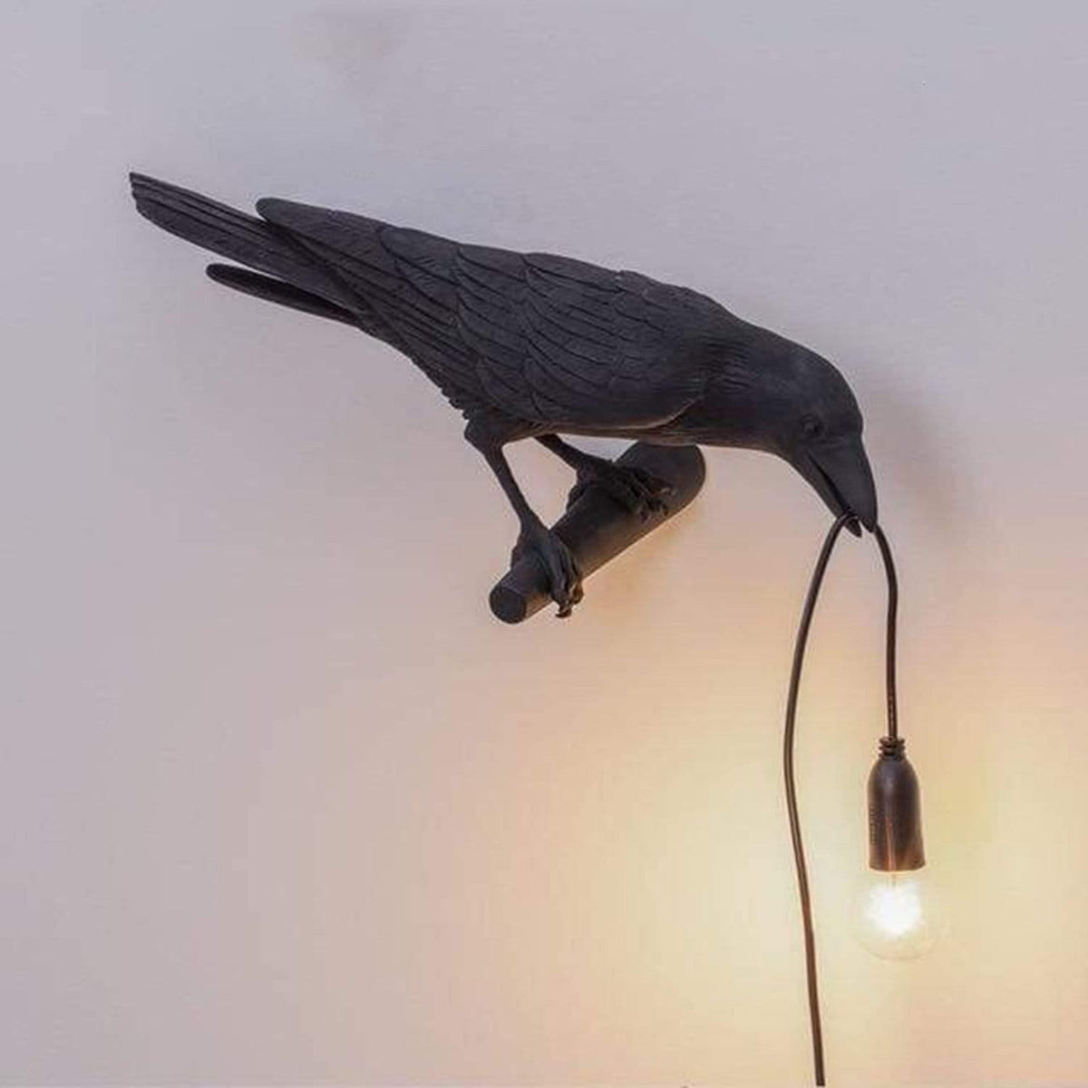 Table Lamp Raven Sculpture Warm Ambient Light