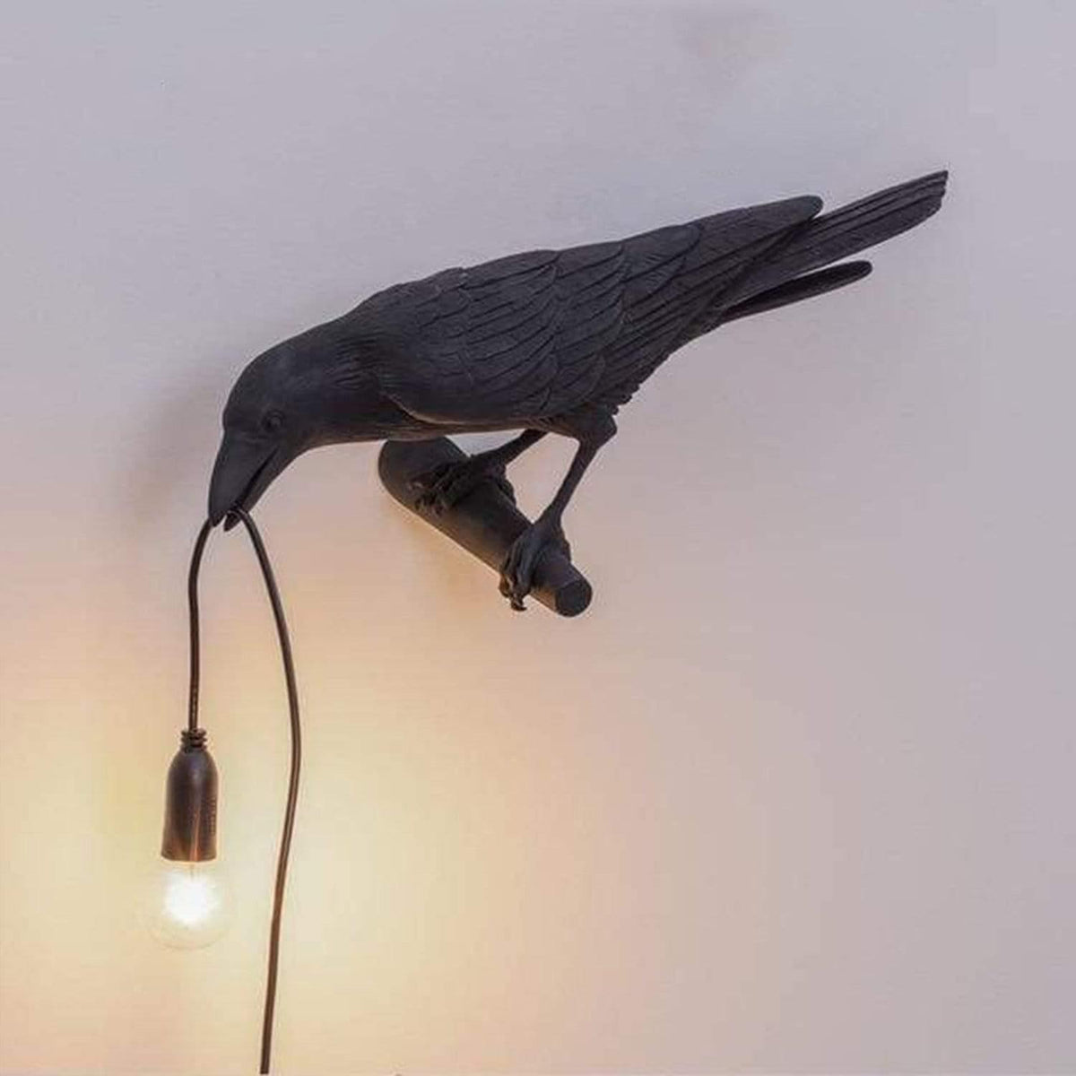 Table Lamp Raven Sculpture Warm Ambient Light