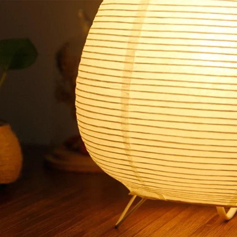 Table Lamp Rice Paper Shade Integrated LED & USB Powered