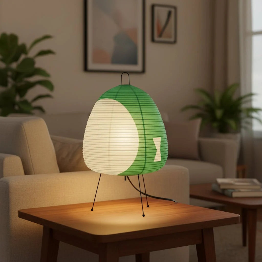 Table Lamp Rice Paper Shade Soft Ambient Lighting