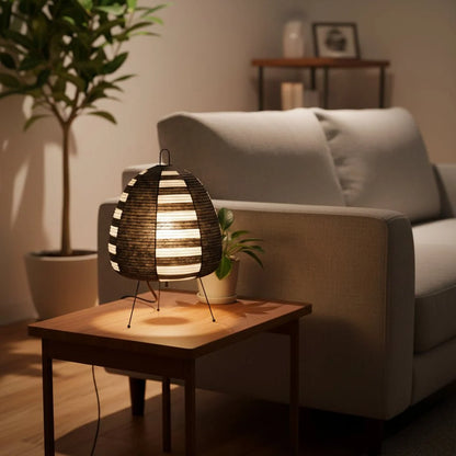 Table Lamp Rice Paper Shade Soft Ambient Lighting
