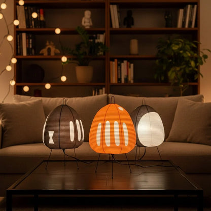 Table Lamp Rice Paper Shade Soft Ambient Lighting