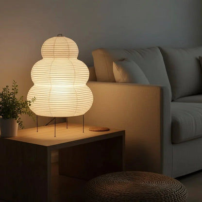 Table Lamp Rice Paper Shade Soft Ambient Lighting
