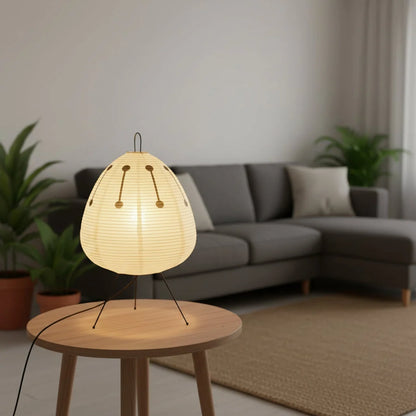 Table Lamp Rice Paper Shade Warm Ambient Light 15.75 Inch