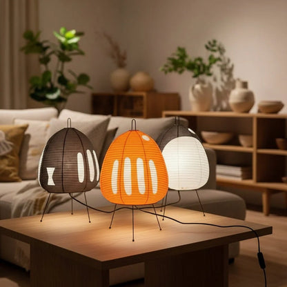 Table Lamp Rice Paper Shade Warm Ambient Light 15.75 Inch
