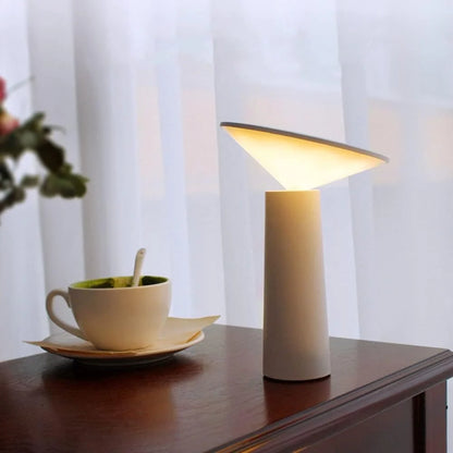 Table Lamp Rotating Shade Rechargeable Adjustable Brightness