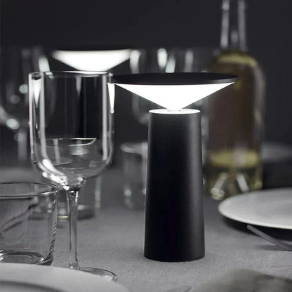 Table Lamp Rotating Shade Rechargeable Adjustable Brightness