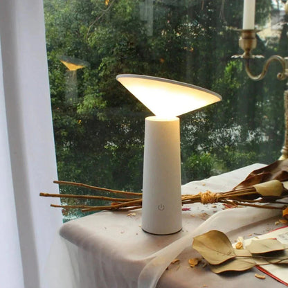 Table Lamp Rotating Shade Rechargeable Adjustable Brightness