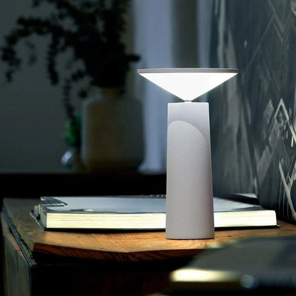 Table Lamp Rotating Shade Rechargeable Adjustable Brightness