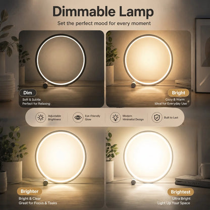 Table Lamp Round Minimalist Dimmable LED