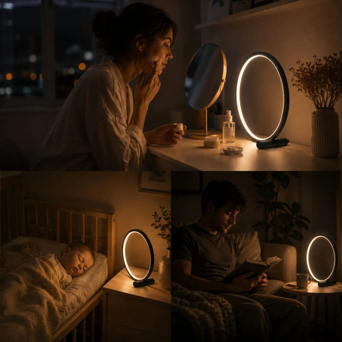 Table Lamp Round Minimalist Dimmable LED