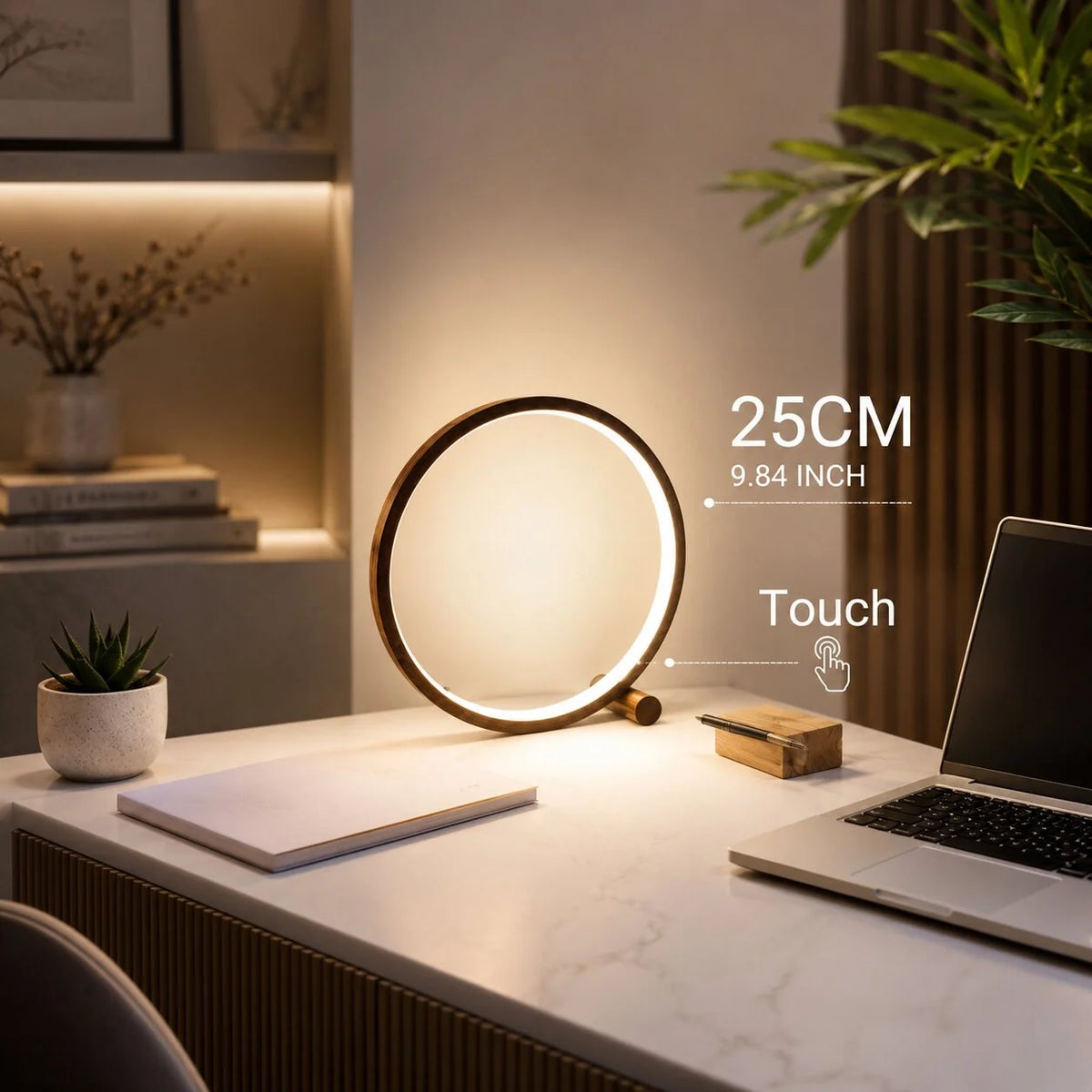 Table Lamp Round Minimalist Dimmable LED
