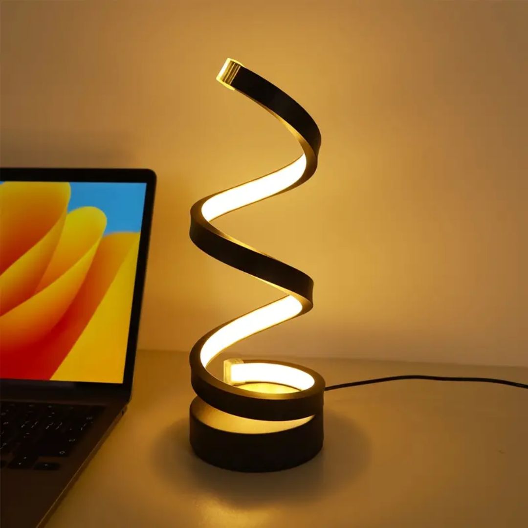 Table Lamp Sculptural Spiral Dimmable LED & Touch Control