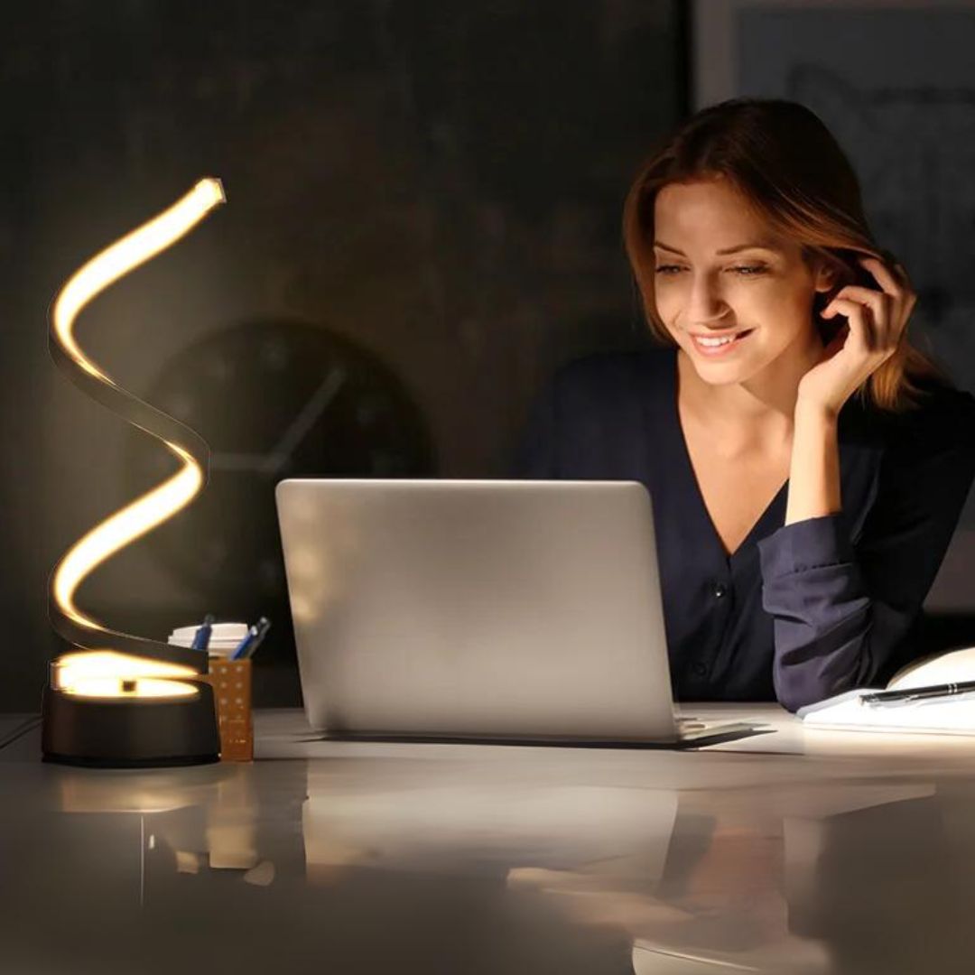 Table Lamp Sculptural Spiral Dimmable LED & Touch Control