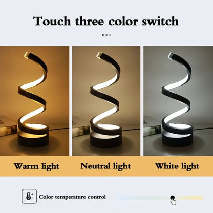 Table Lamp Sculptural Spiral Dimmable LED & Touch Control