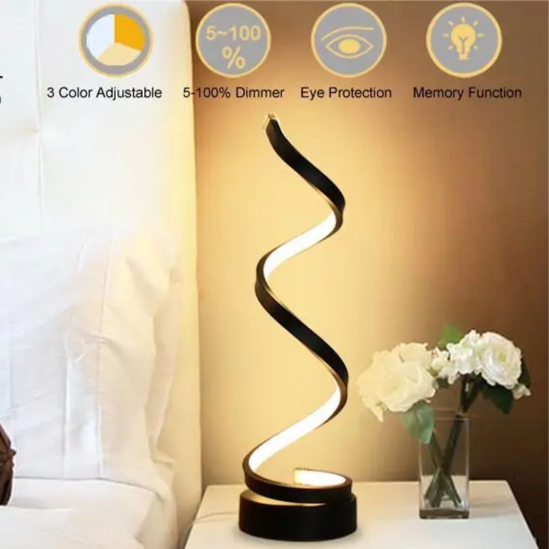 Table Lamp Sculptural Spiral Dimmable LED & Touch Control
