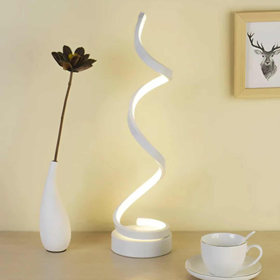Table Lamp Spiral Acrylic Tri-Color & Stepless Dimmer