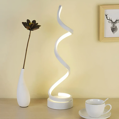 Table Lamp Spiral Acrylic Tri-Color & Stepless Dimmer