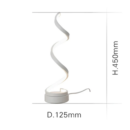 Table Lamp Spiral Acrylic Tri-Color & Stepless Dimmer