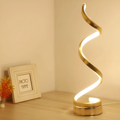 Table Lamp Spiral Acrylic Tri-Color & Stepless Dimmer