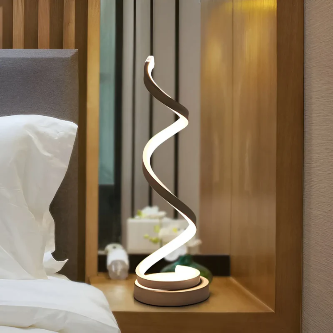 Table Lamp Spiral Acrylic Tri-Color & Stepless Dimmer