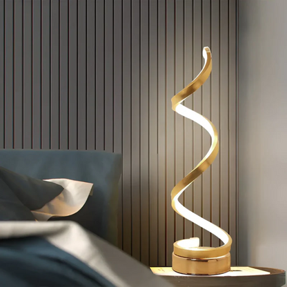 Table Lamp Spiral Acrylic Tri-Color & Stepless Dimmer