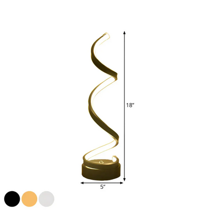 Table Lamp Spiral Acrylic Tri-Color & Stepless Dimmer