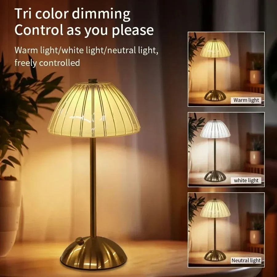 Table Lamp Touch Dimmer 3-Mode USB Rechargeable