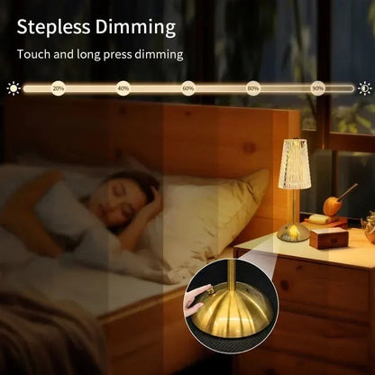 Table Lamp Touch Dimmer 3-Mode USB Rechargeable